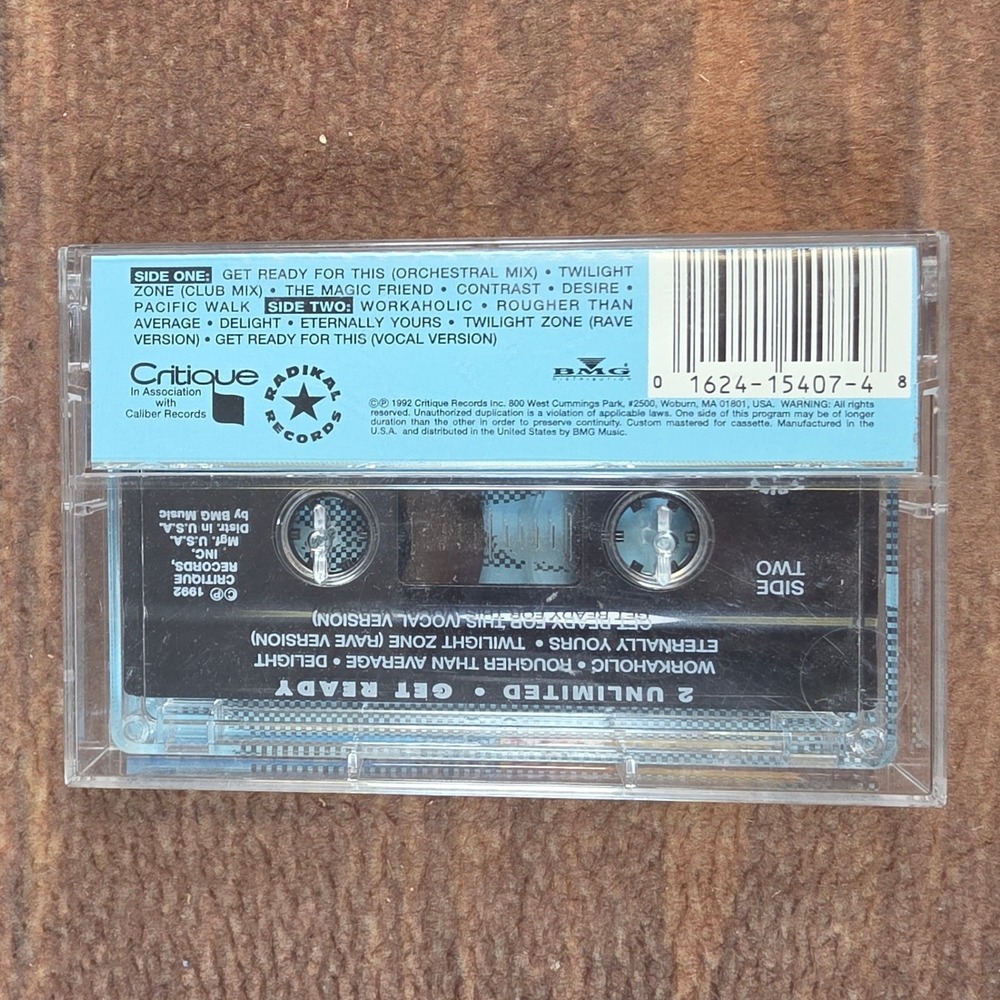 2 Unlimited Get Ready Cassette Tape 1992 Clear Excellent Eurodance Techno Rave - Picture 4 of 5